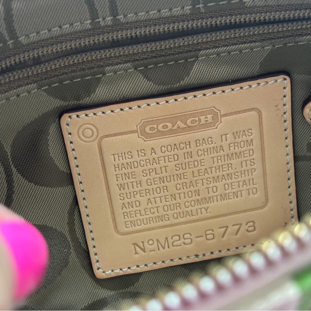 Coach Color Block Suede Wristlet - Picture 5 of 6